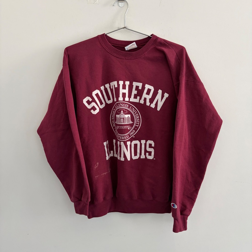 Champion Southern Illinois University Crewneck Sweatshirt Maroon Medium
